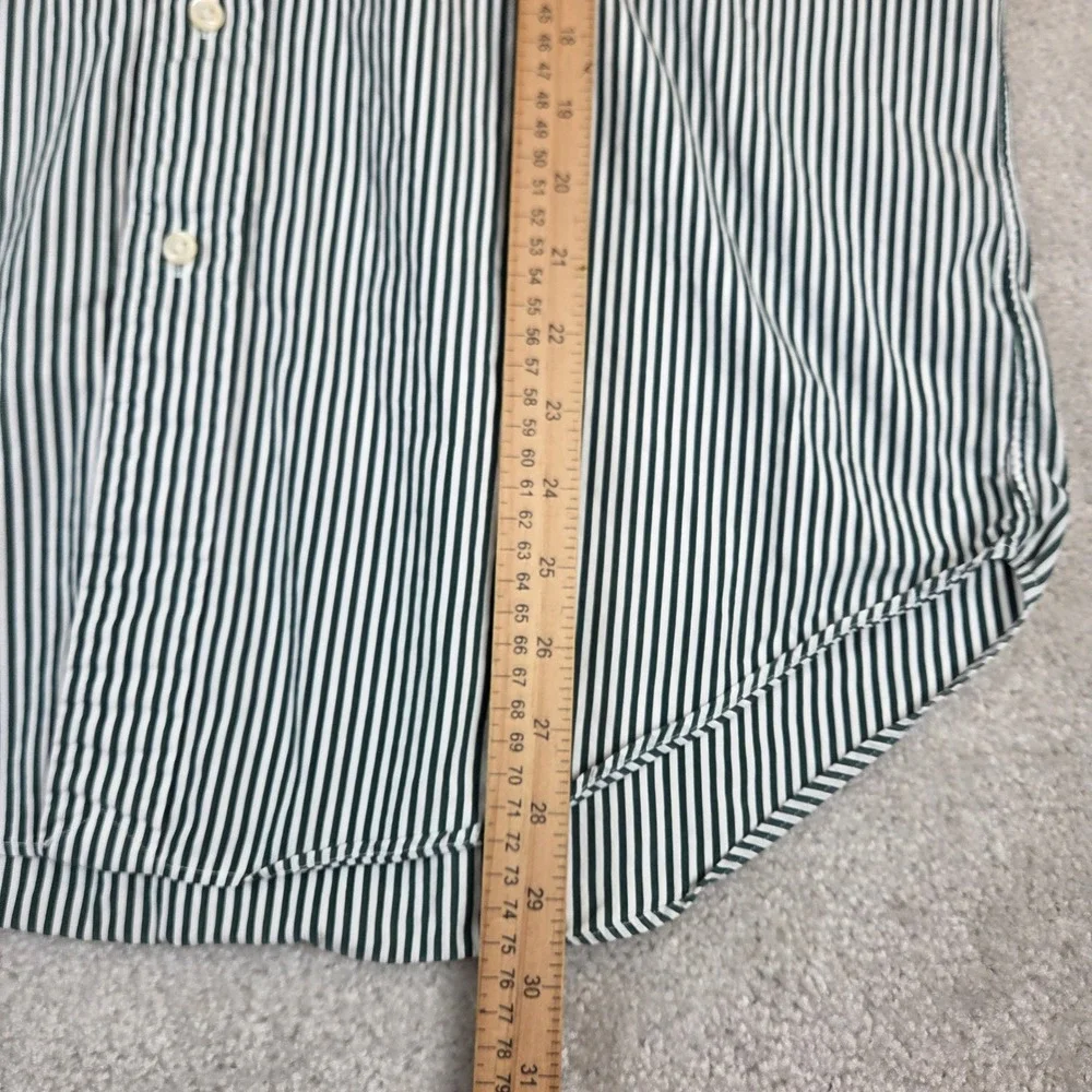 Ralph Lauren Mens Classic Fit Striped Button Down Shirt Green White Large L